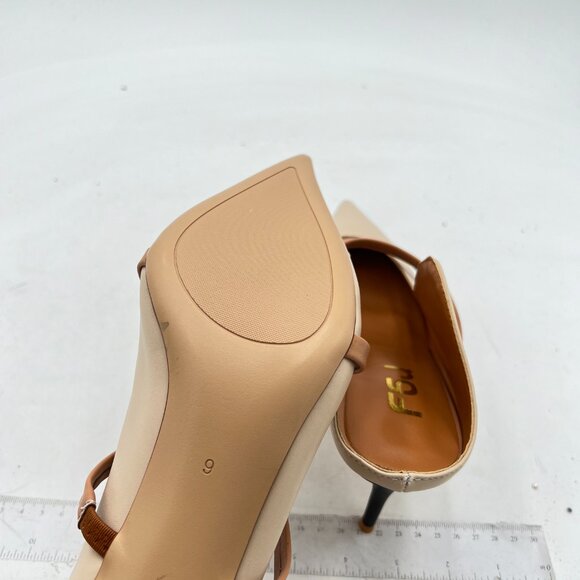 FSJ Women Fashion Pointy Toe Mules Sandals High Heels Pumps Double Straps Slide - Picture 5 of 7